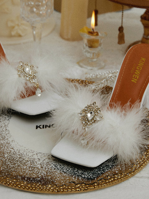 Ostrich Hair Heels