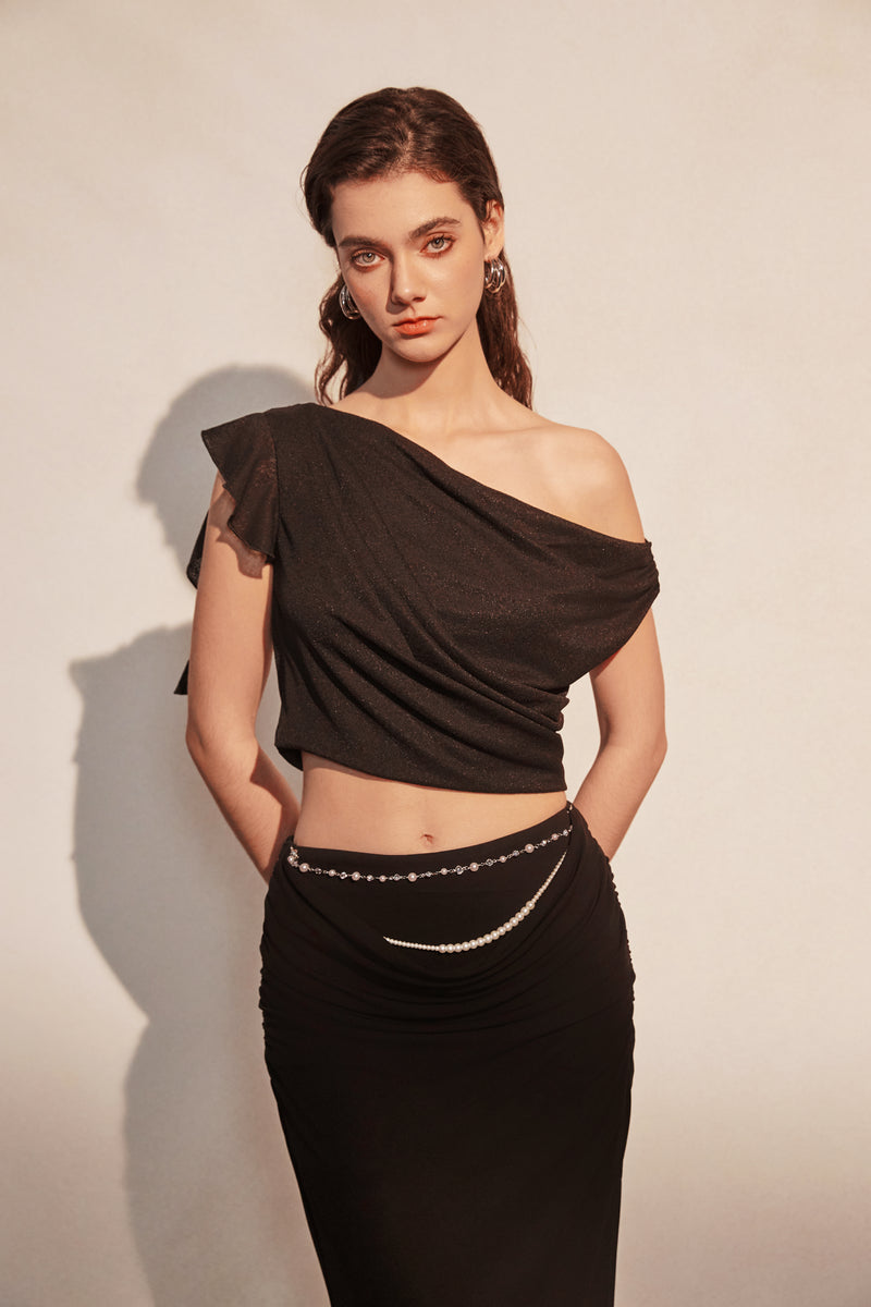 Black Off-shoulder Top