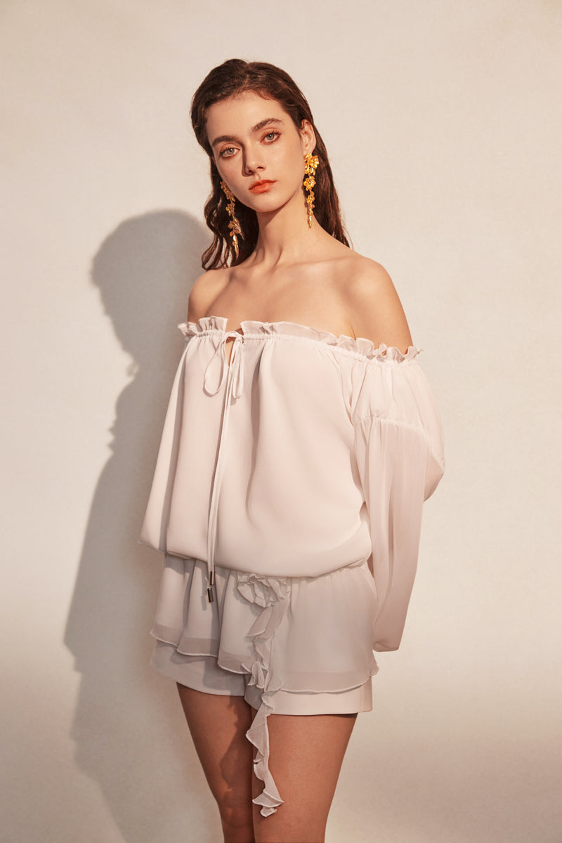 White Off-shoulder Shirt