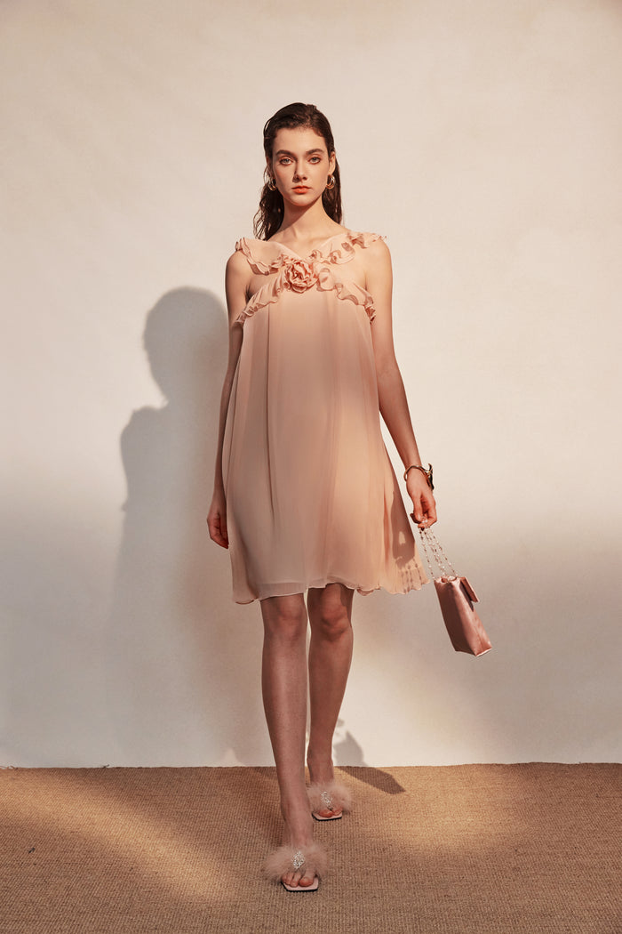 Pink Chiffon Slip Dress