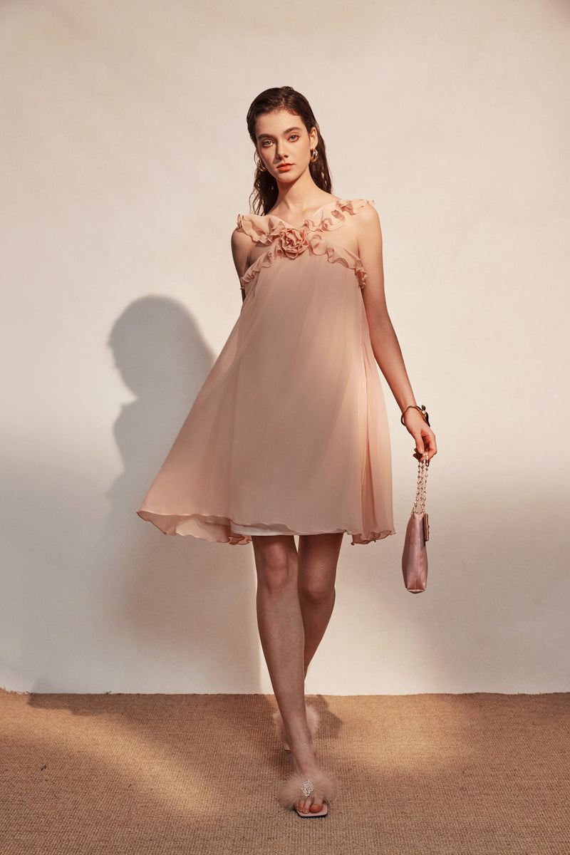 Pink Chiffon Slip Dress