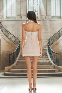 Pink Woven Halter Dress