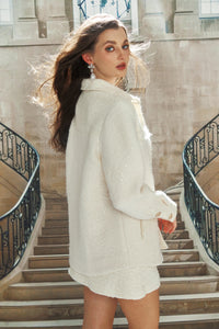 White Woven Oversize Jacket