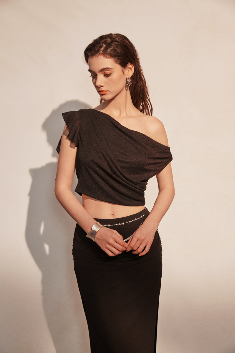 Black Off-shoulder Top