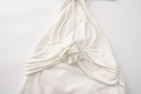 White Halter Santin Dress