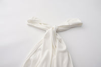 White Halter Santin Dress