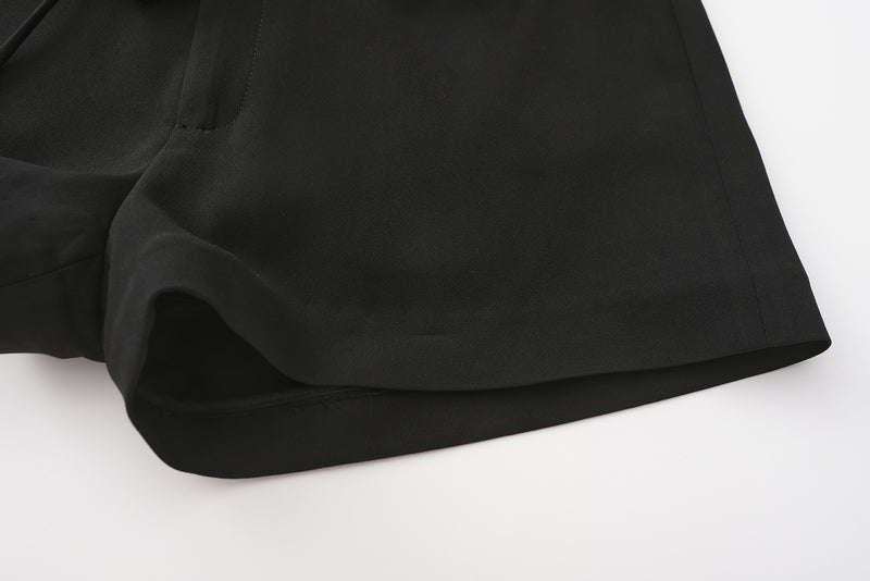 Black Tencel Shorts