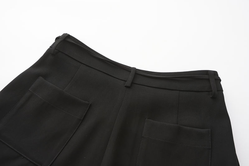 Black Tencel Shorts