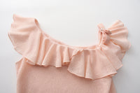 Pink Off-shoulder Bowknot Top