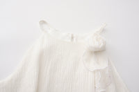 White Halter Ramie Dress