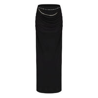 Black Side Split Skirt