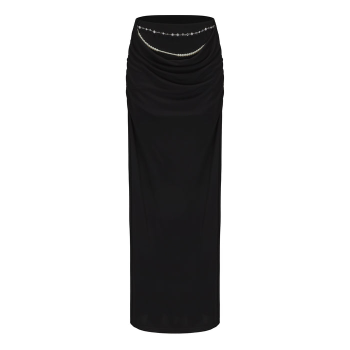 Black Side Split Skirt