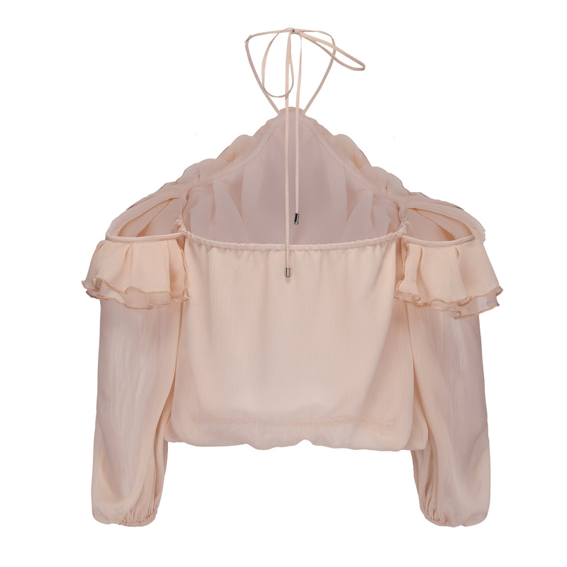 Pink Off-shoulder Tencel Top