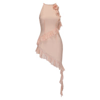 Pink Chiffon Halter Dress