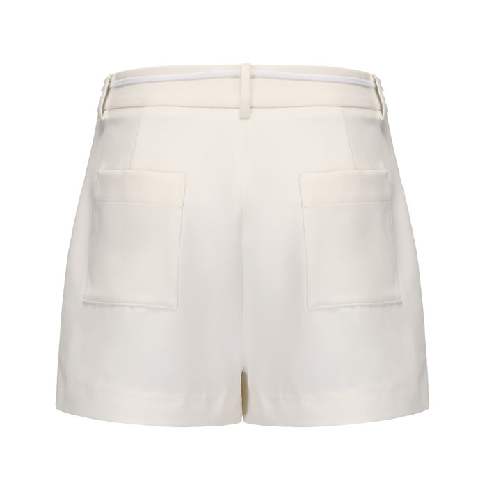 White Tencel Shorts