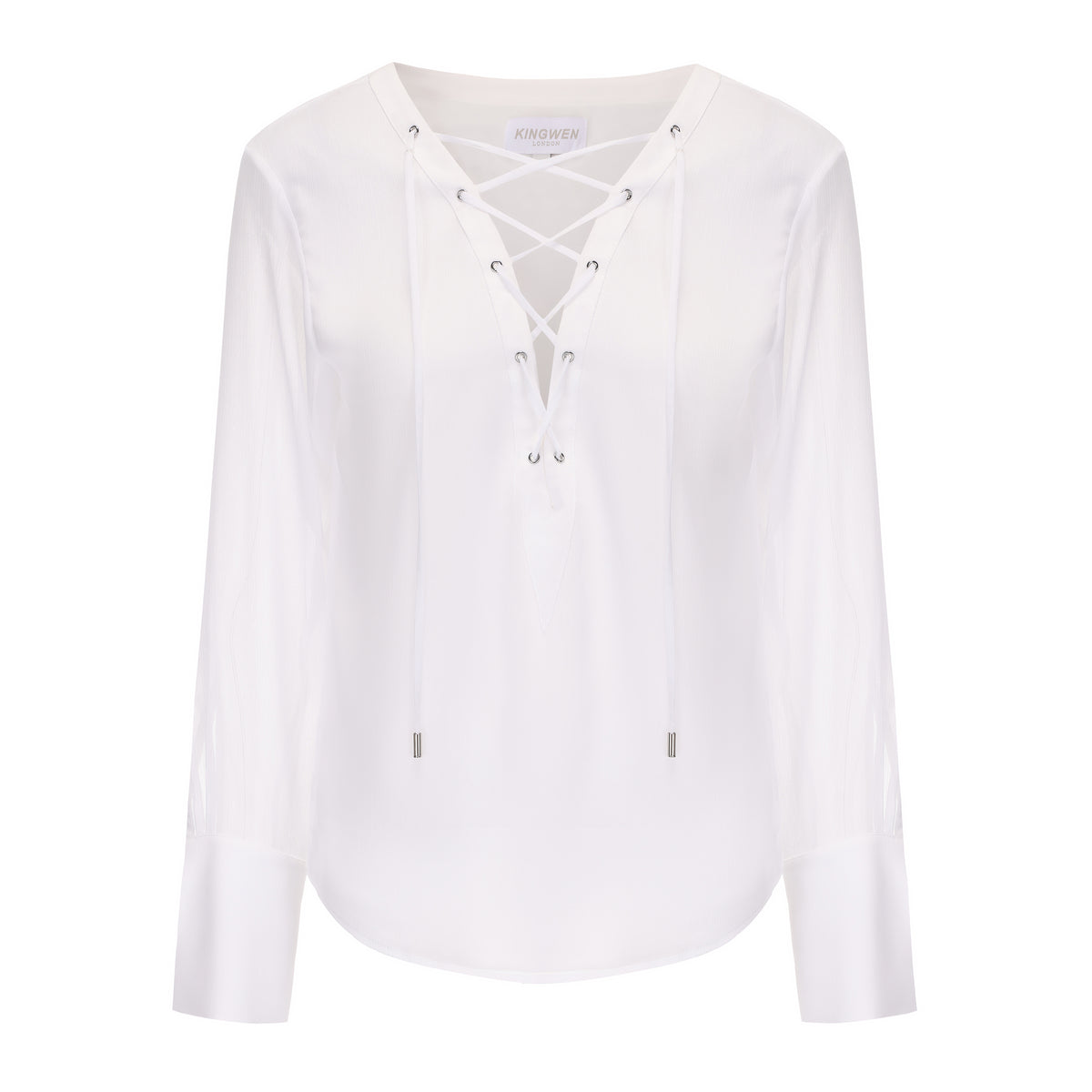 White V-neck Chiffon Shirt