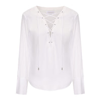 White V-neck Chiffon Shirt