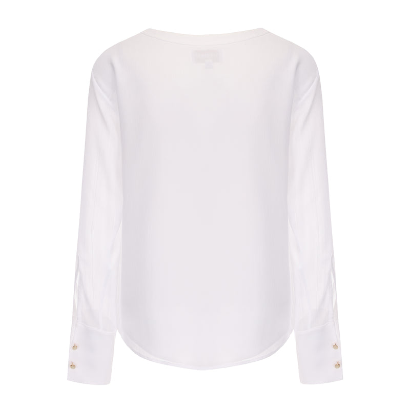 White V-neck Chiffon Shirt