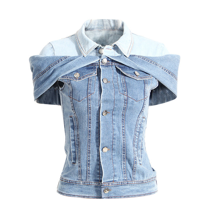 DENIM SHOULDER JACKET