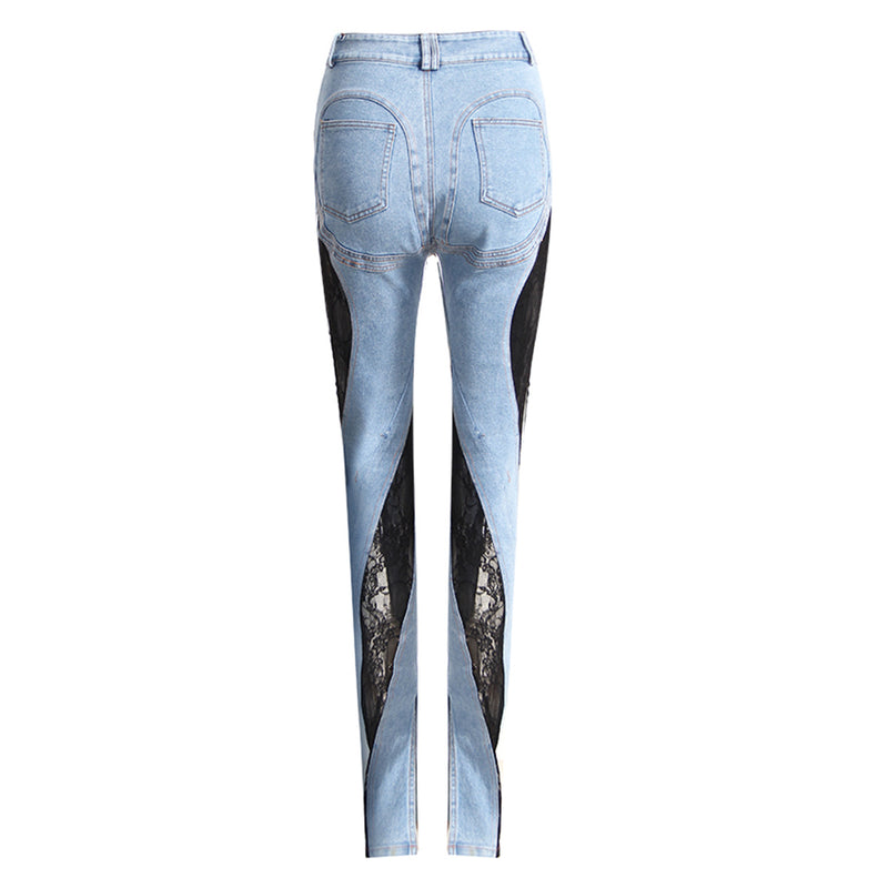 DENIM LACE PANTS