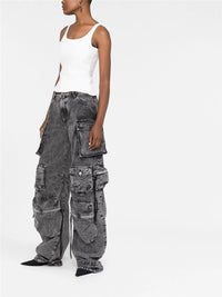 DENIM CARGO PANTS