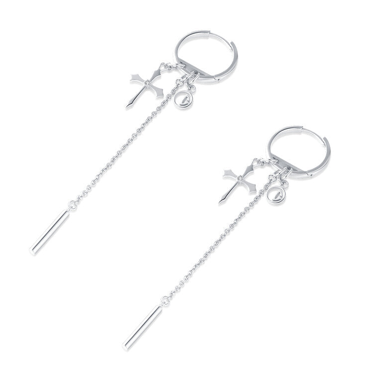 HOOP EARRING W/ DRIP - White Gold