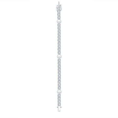 LOGO TENNIS BRACELET - WHITE GOLD