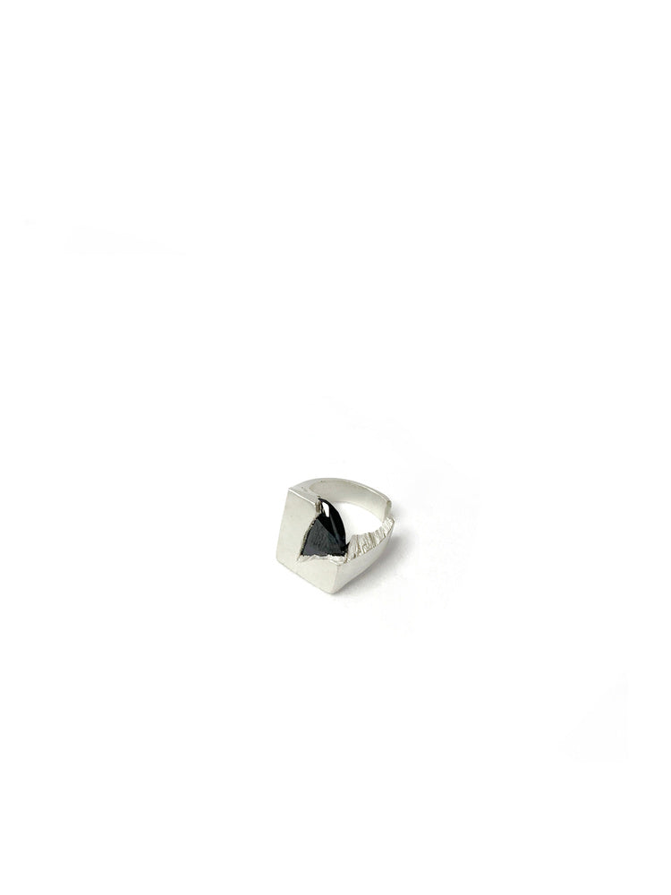 Black Stone in the Square Ear Cuff II