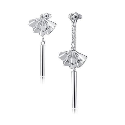 MULTIPURPOSE (EARRING/NECKLACE) FOLDING FAN - WHITE GOLD