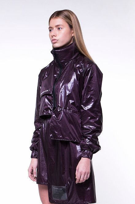 ASYMMETRIC JACKET IN PURPLE NYLON