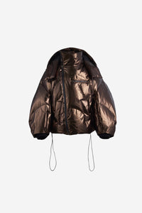 ASYMETRICAL COPPER PUFFER JACKET